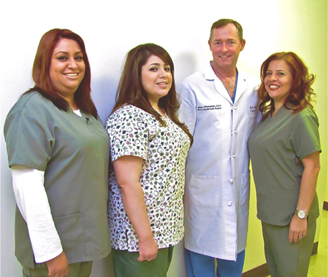 Dr. McAndrews with his staff at Downey Oral and Maxillofacial Surgery 